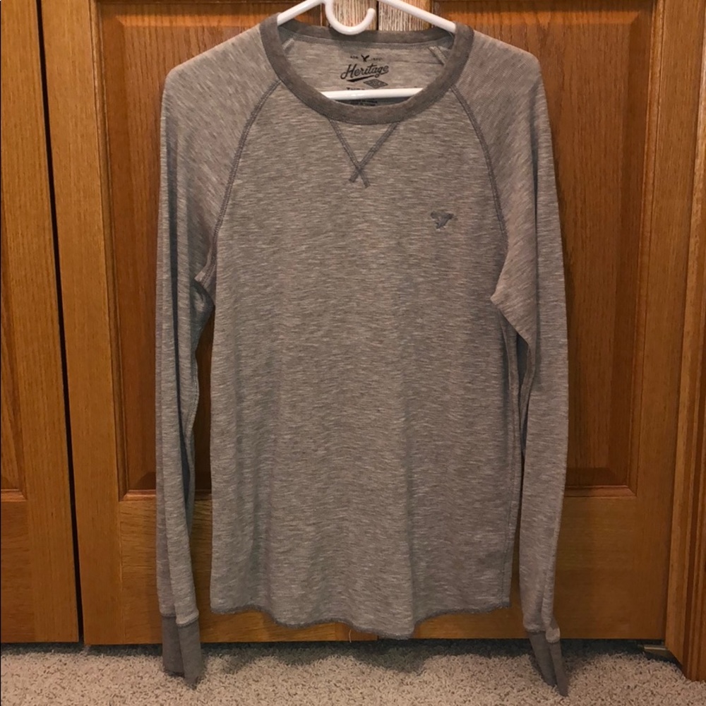 Gray long sleeved shirt